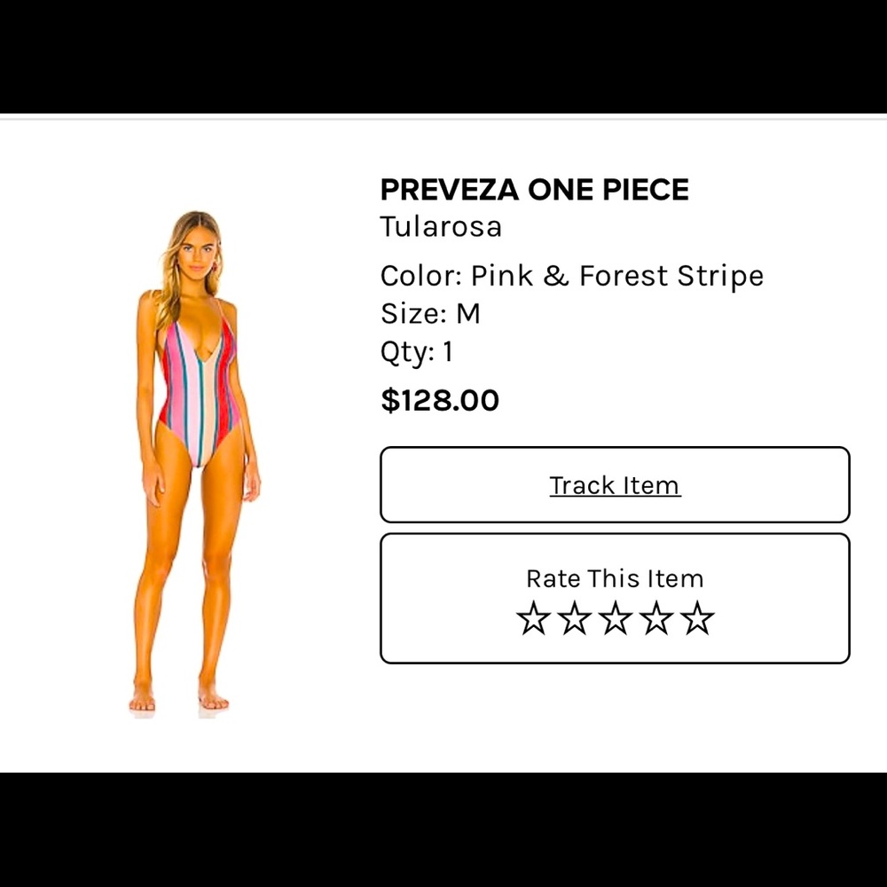 NWOT Preveza Tularosa one piece striped swimsuit